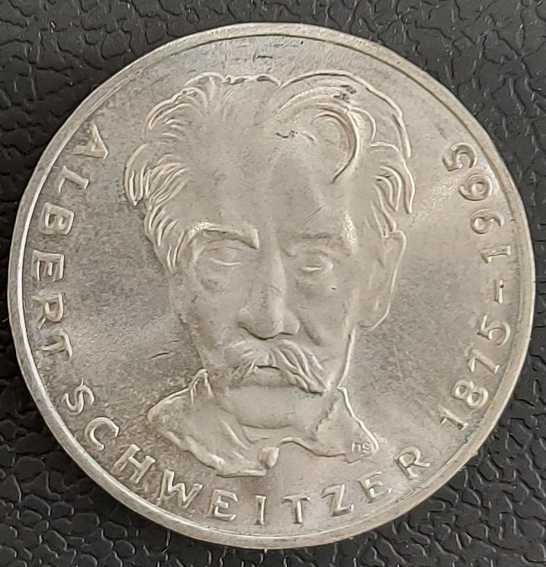 Germany 5 Mark 1975 Albert Schweitzer Ασημενιο