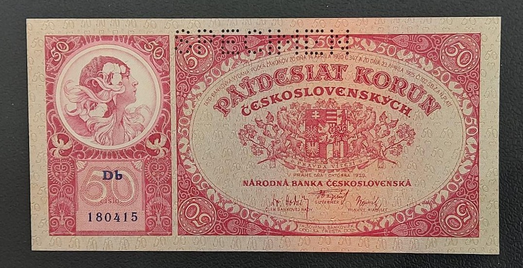 Τσεχοσλοβακία 50 Κορώνες 1929 Specimen