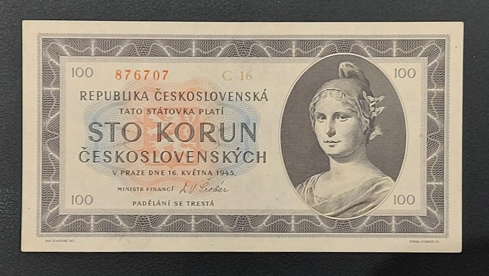 Czechoslovakia 100 Korun 1945