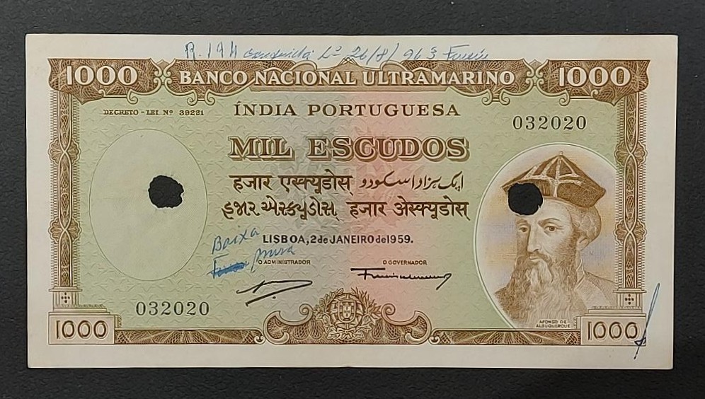 Portuguese India 1000 Escudos 1959