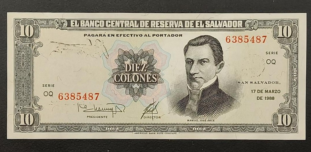 El Salvador 10 Colones 1988