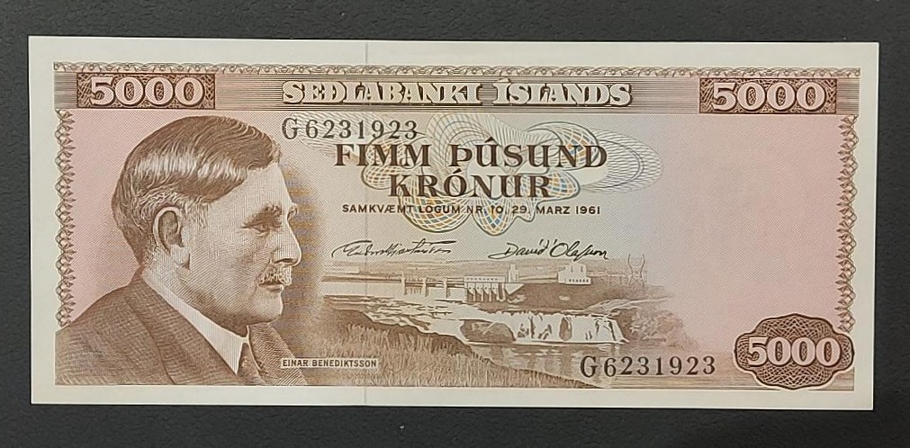 Iceland 5000 Kronur 1961