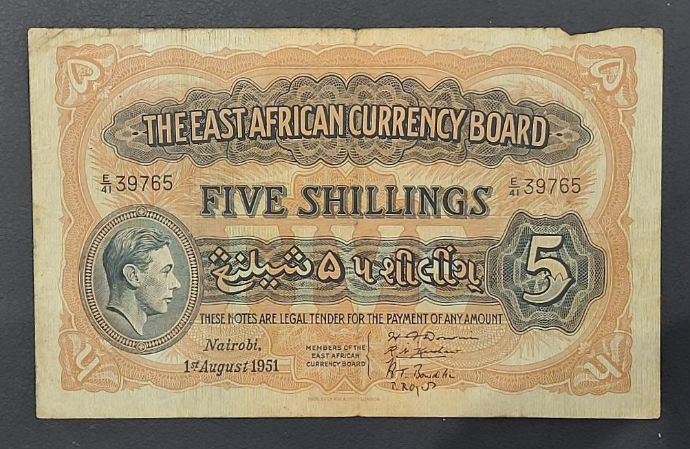 East Africa 5 Shillings 1951