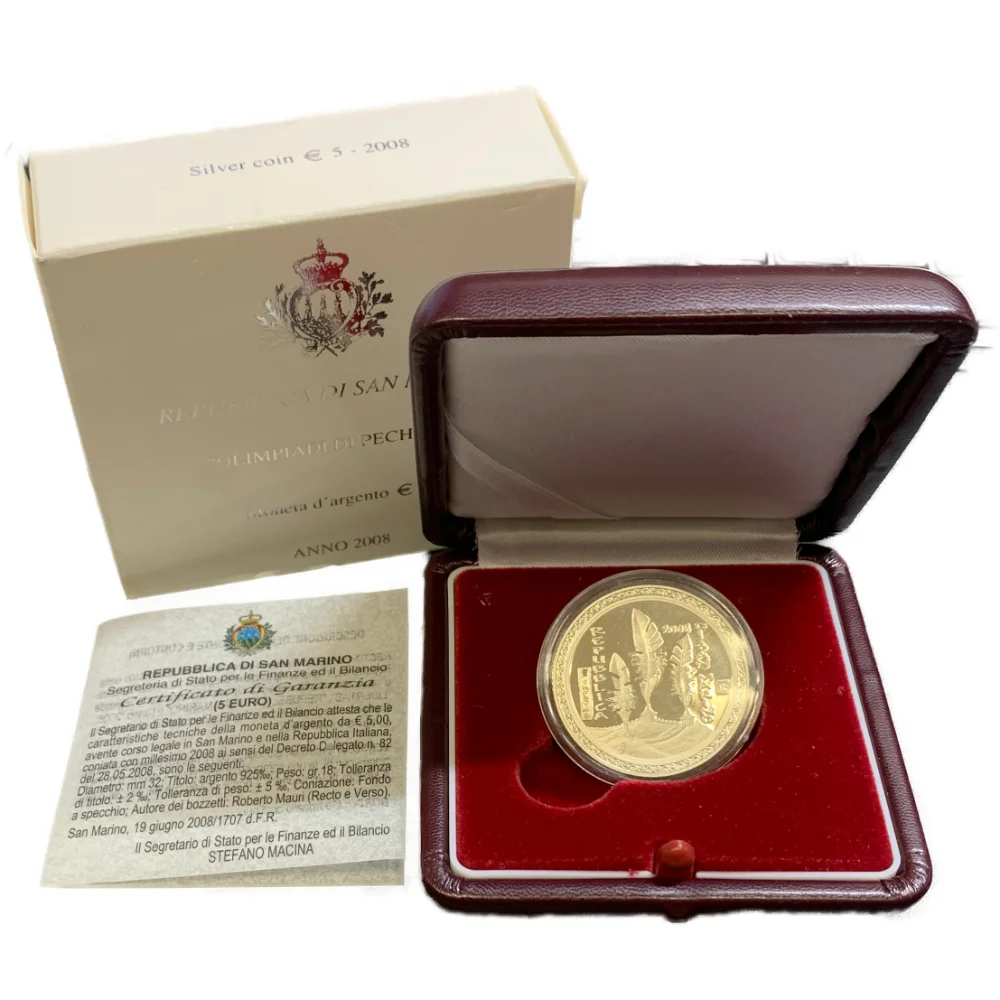 San Marino 5 Euro 2008 Silver