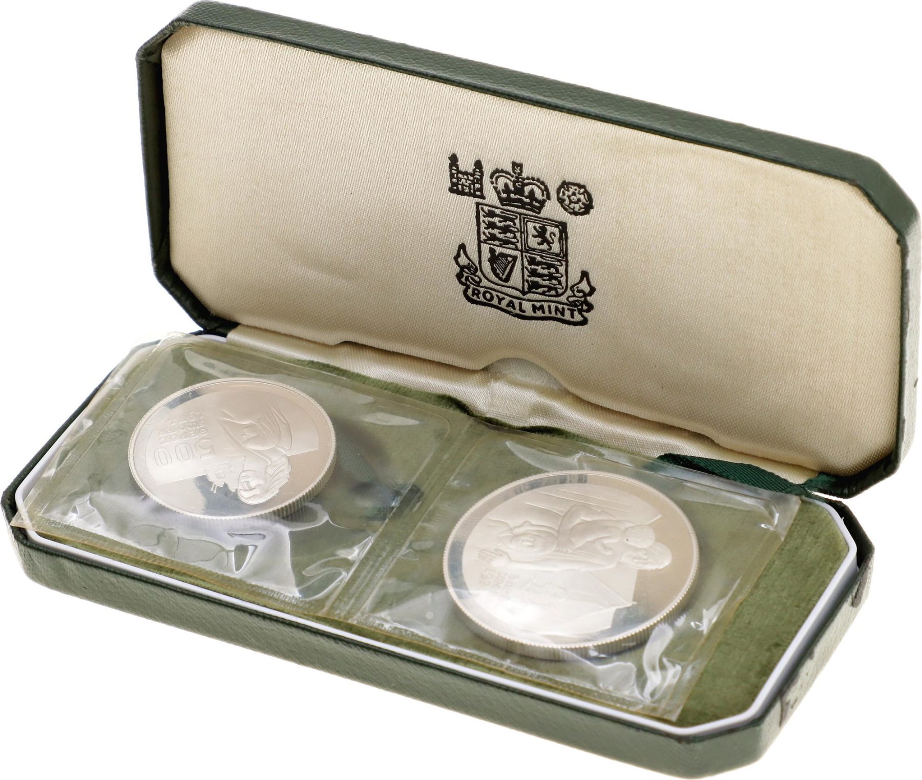 Cyprus 500 Mils & 1 Pound 1976 Silver