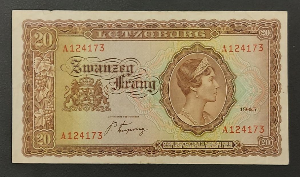 Luxembourg 20 Francs 1943
