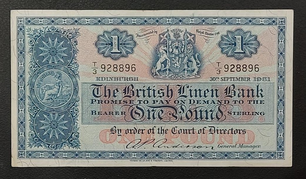 Scotland (The British Linen Bank) 1 Pound 1961