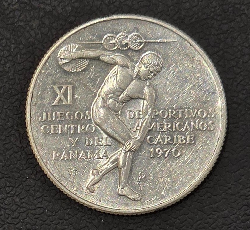 Panama 5 Balboa 1970 Silver