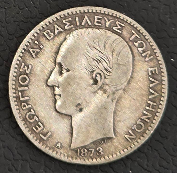 Greece 1 Drachma 1873 (George I) Silver