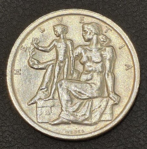 Switzerland 5 Francs 1948 Silver