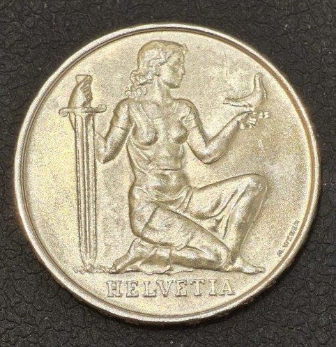 Switzerland 5 Francs 1936 (War bond) Silver
