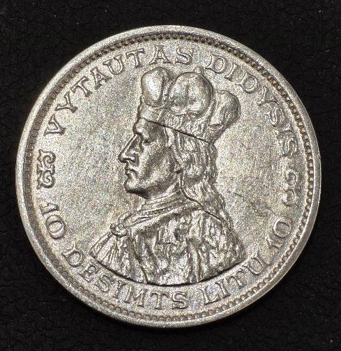 Lithuania 10 Litu 1936 (Vytautas) Silver
