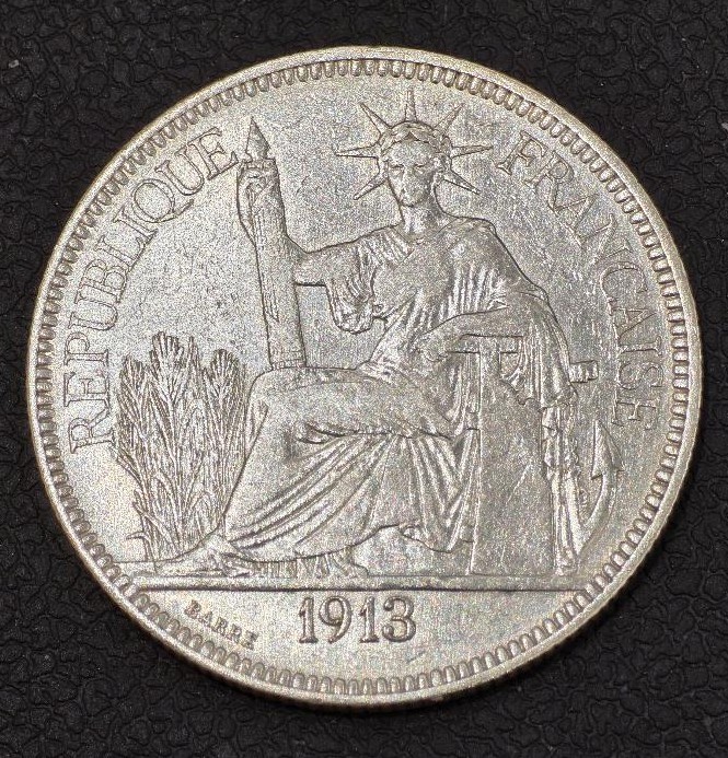 French Indochina Piastre 1913 Silver (.900)