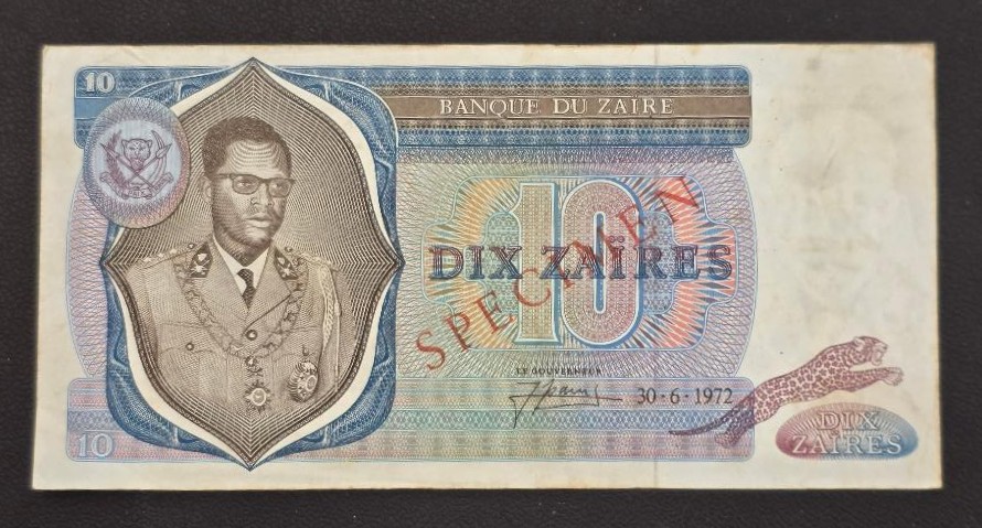 Zaire 10 Zaires 1972 Specimen