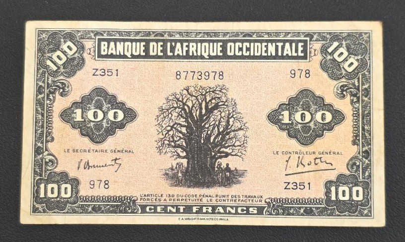 French West Africa 100 Francs 1942