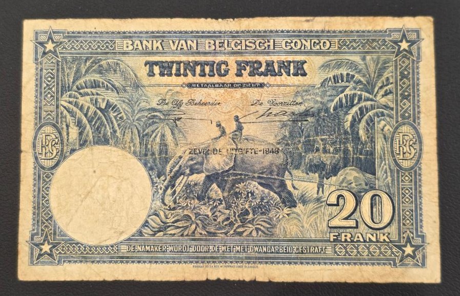 Belgian Congo 20 Francs 1948