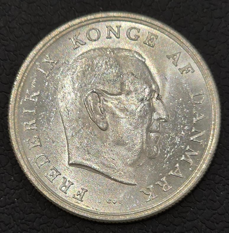 Denmark 5 Kroner 1964 - Frederik IX Wedding of Anne-Marie Silver