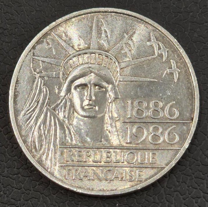 France 100 Francs 1986 Statue of Liberty Silver