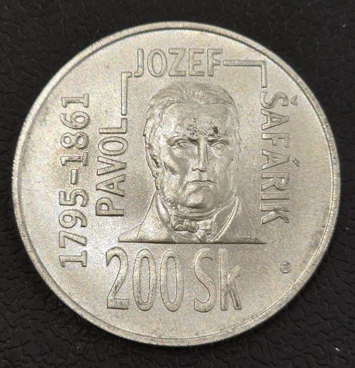 Slovakia 200 Korun 1995 Pavol Jozef Safarik Silver