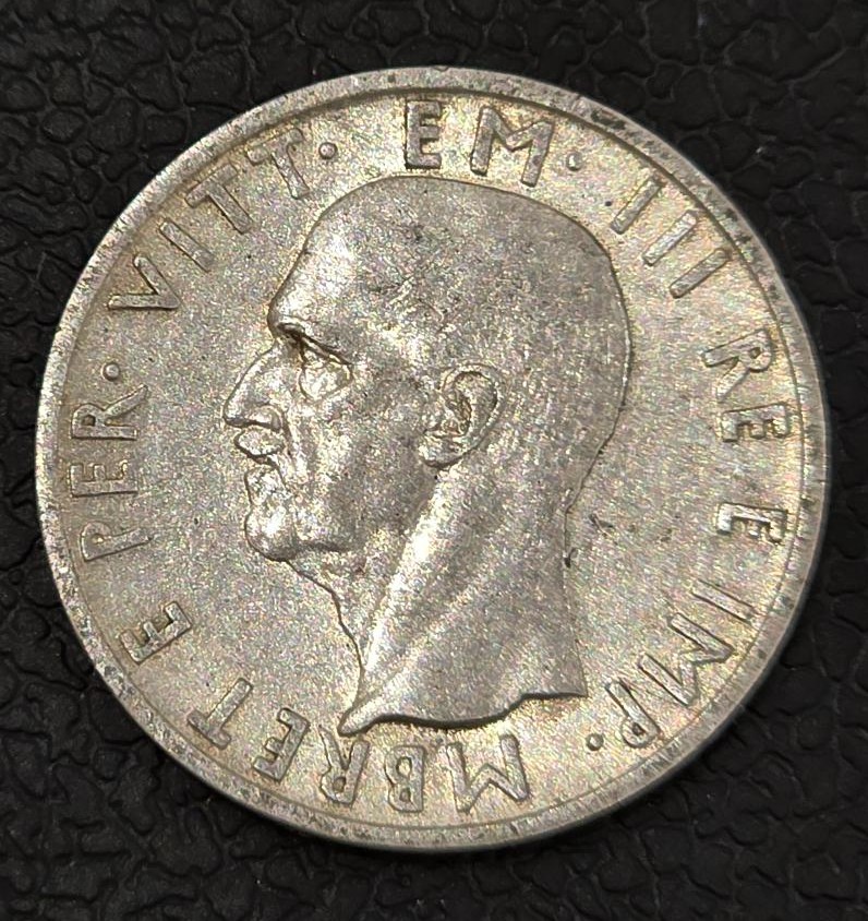 Albania 5 Lek 1939 Victor Emmanuel III Silver